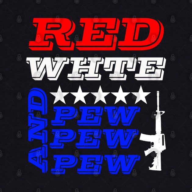 red white and pew pew pew guns by Waleed Mahmud